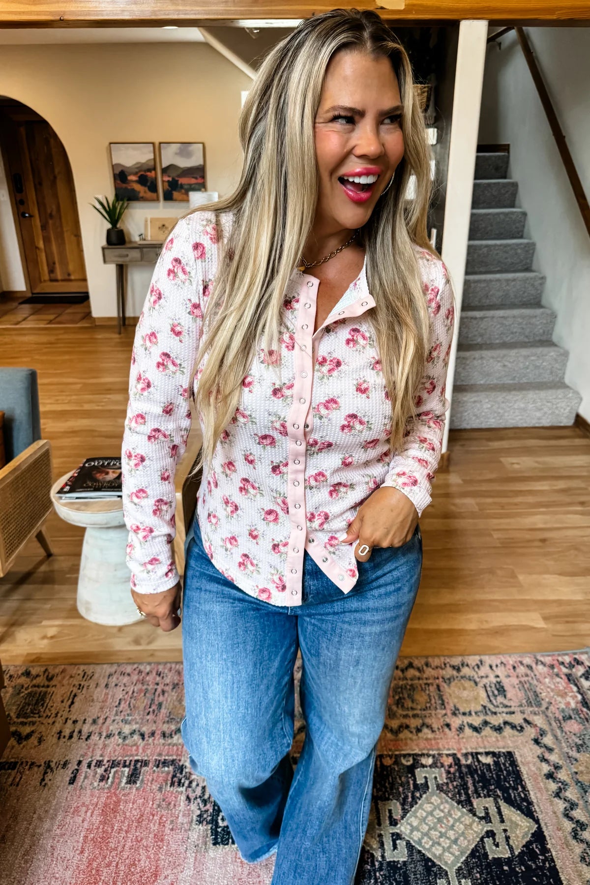 PREORDER: Kori Snap Button Waffle Top