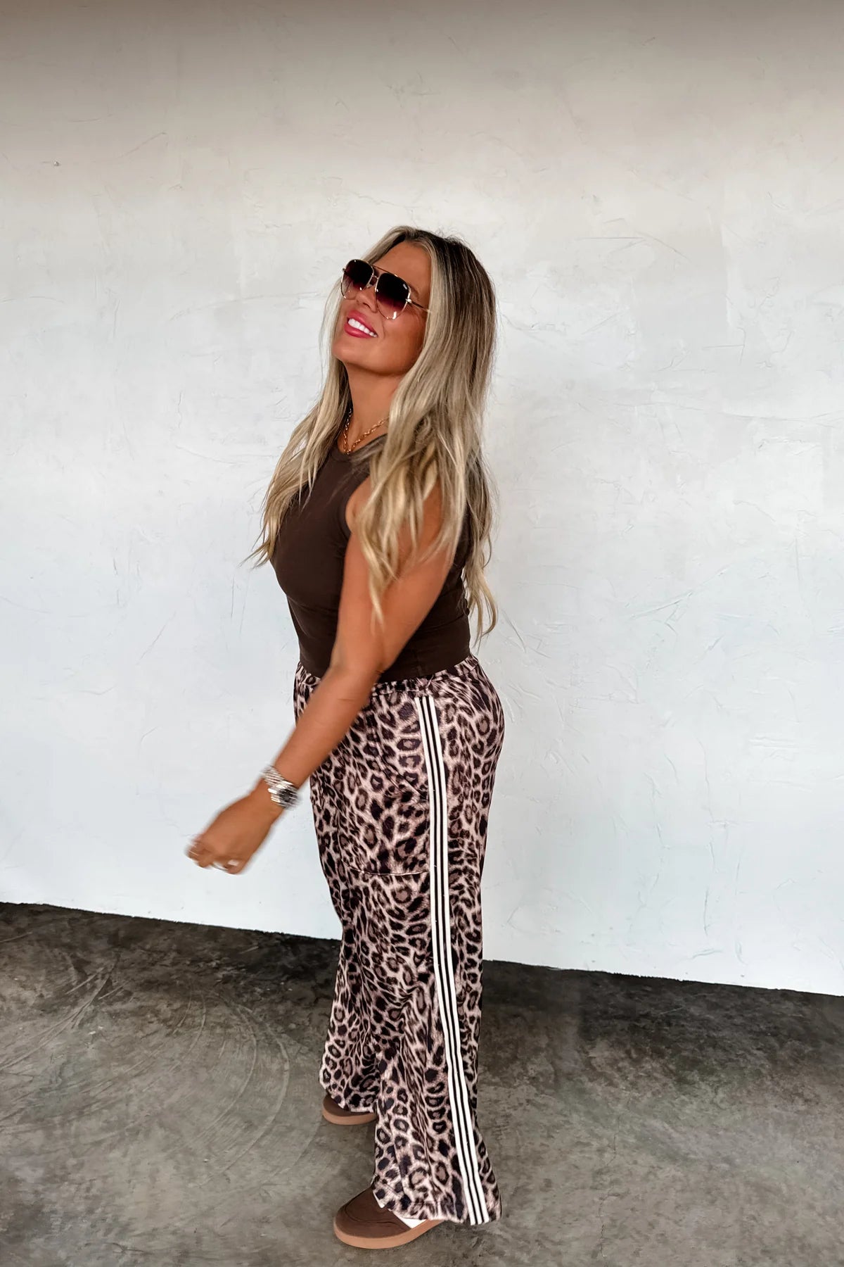 PREORDER: Haddie Silky Leopard Wide Leg Pants