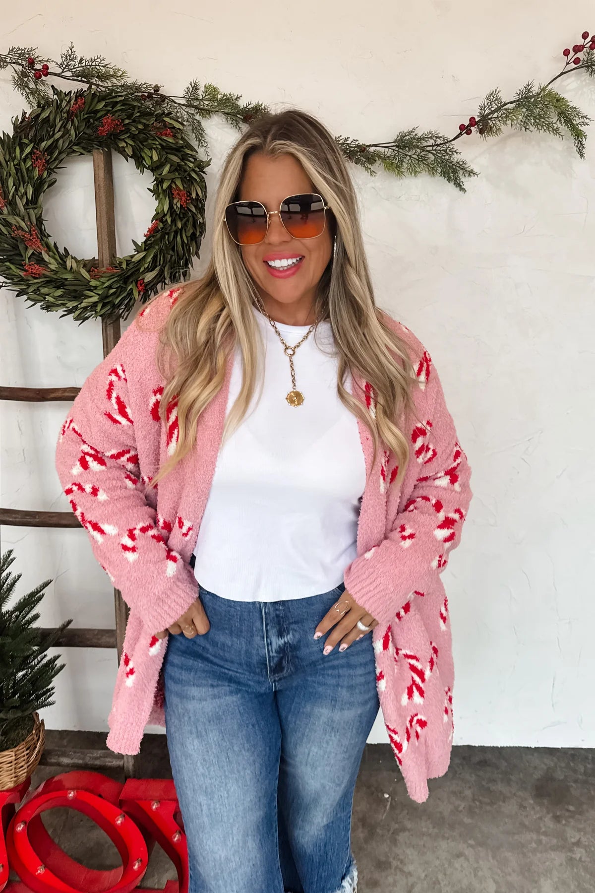 Red Checker Cloud Cardigan