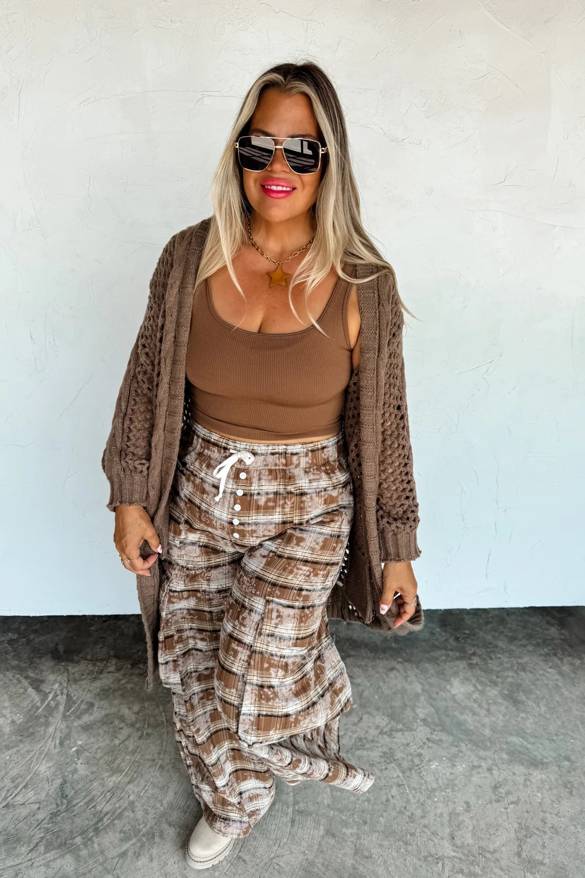 PREORDER: Plaid Behavior Wide Leg Pants