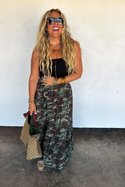 PREORDER: Hidden Gem Camo Maxi Skirt