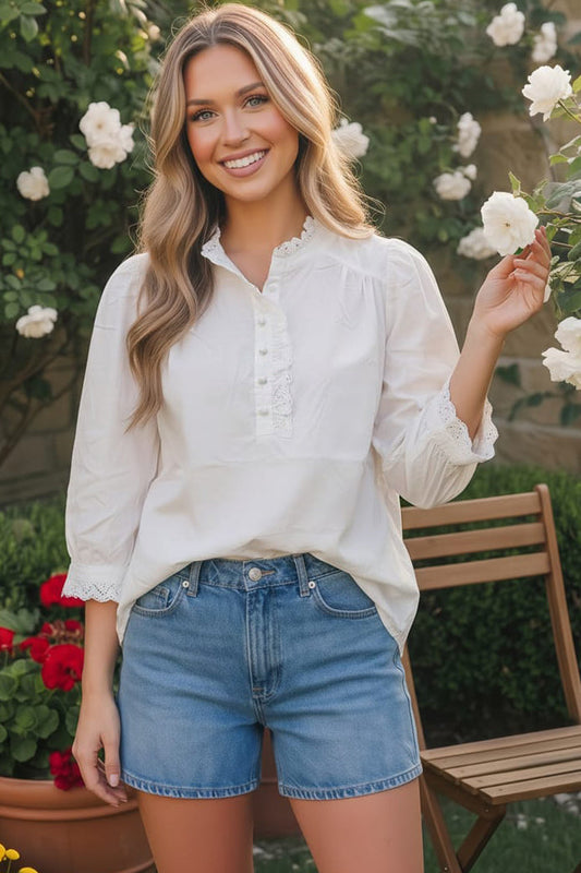 Pretty in White Cotton Blouse