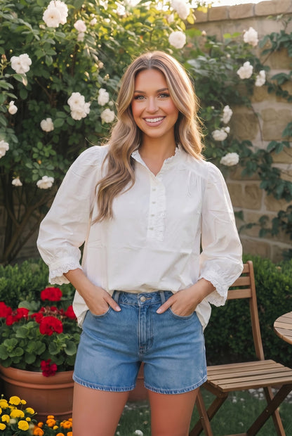 Pretty in White Cotton Blouse