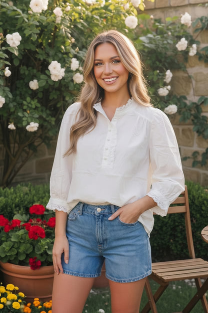 Pretty in White Cotton Blouse