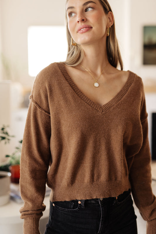 Take Me to the Pines Sweater in Mocha