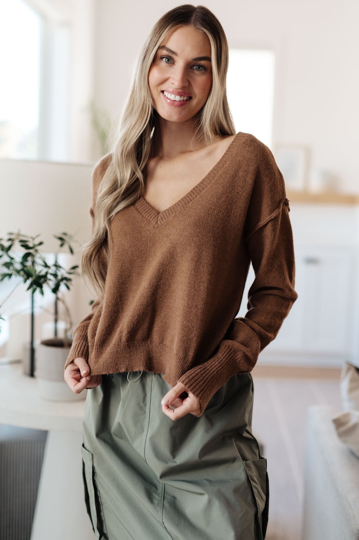 Take Me to the Pines Sweater in Mocha