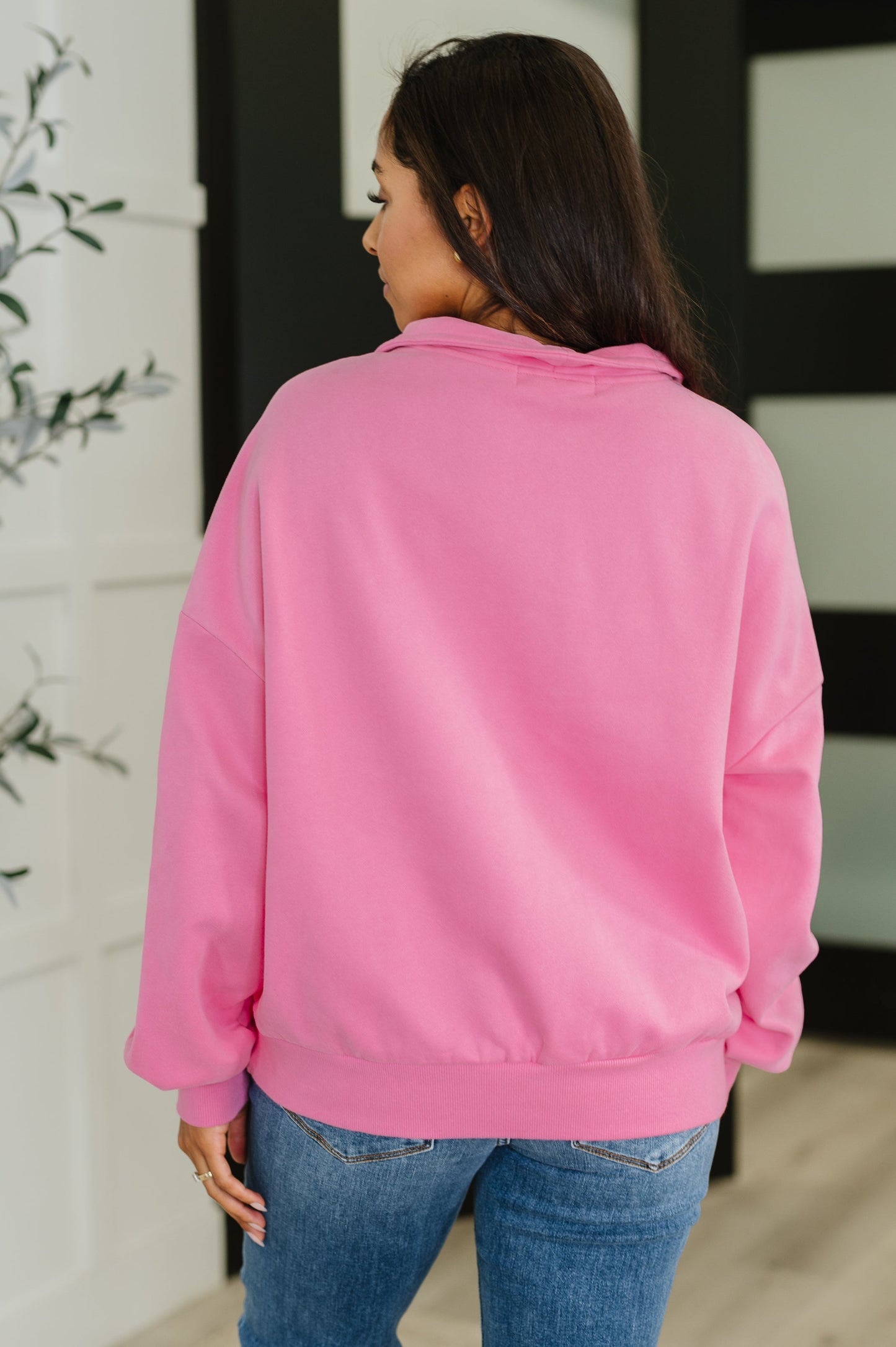 Half Zip Pullover in Pink