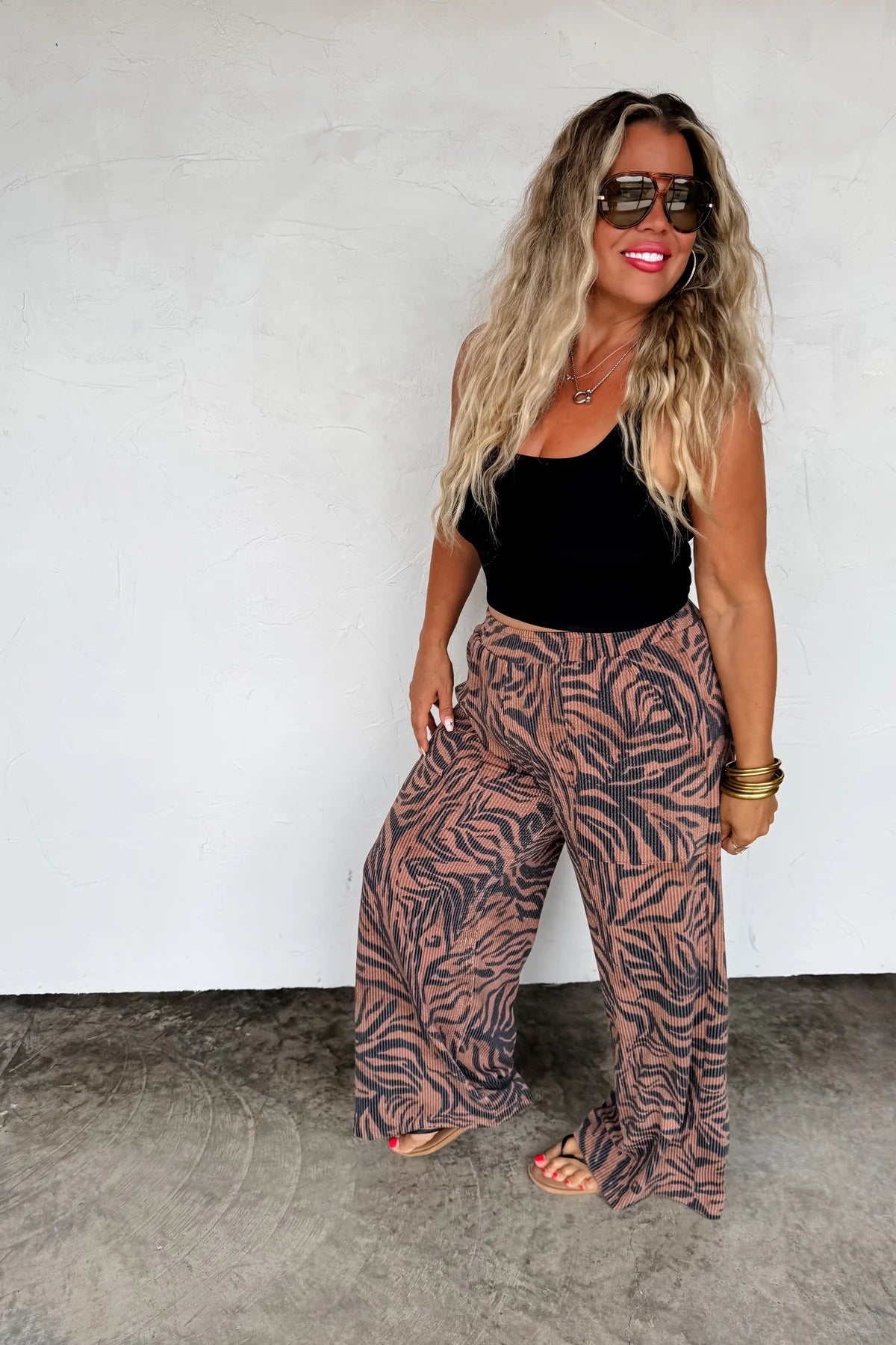 PREORDER: Zebra Haddie Wide Leg Pants