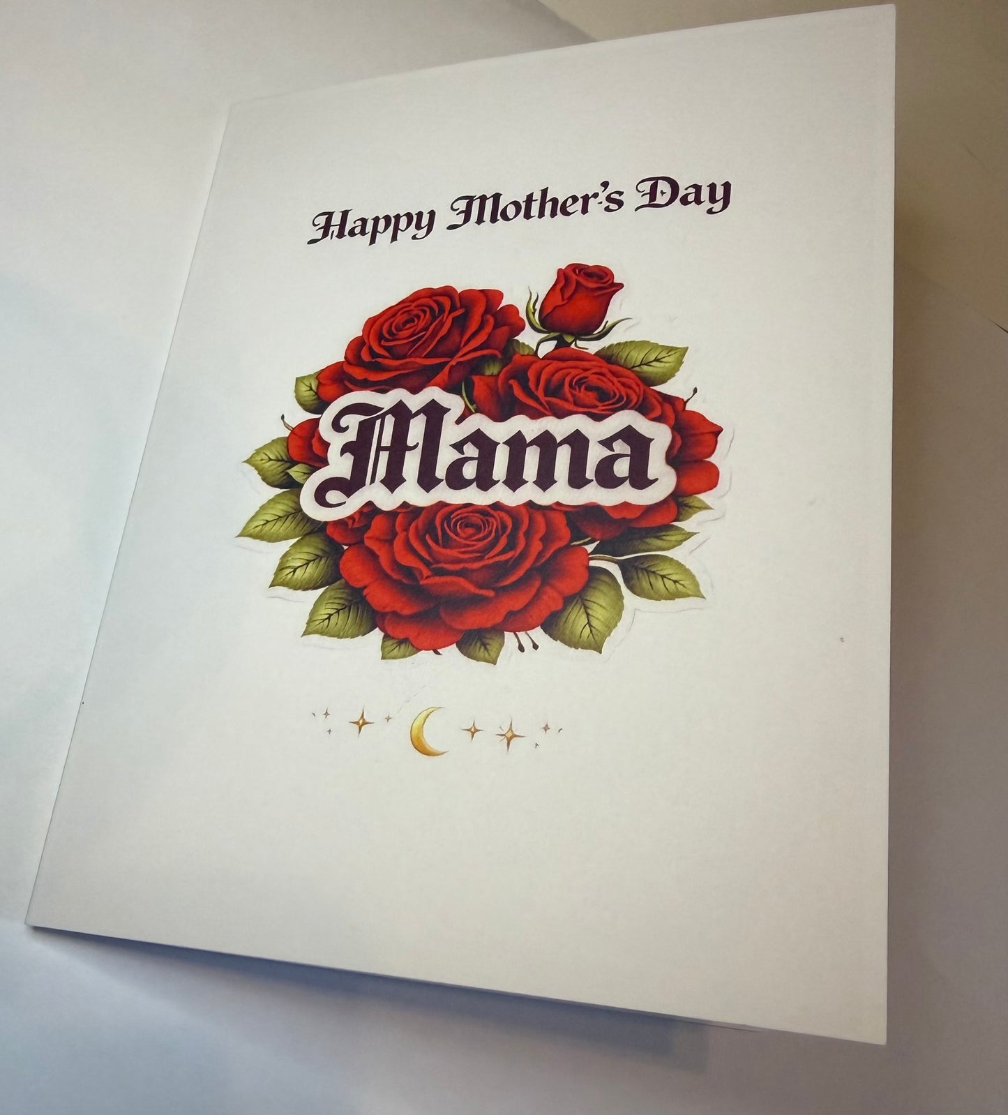 Amber Moon Rose Tattoo Mother’s Day Card