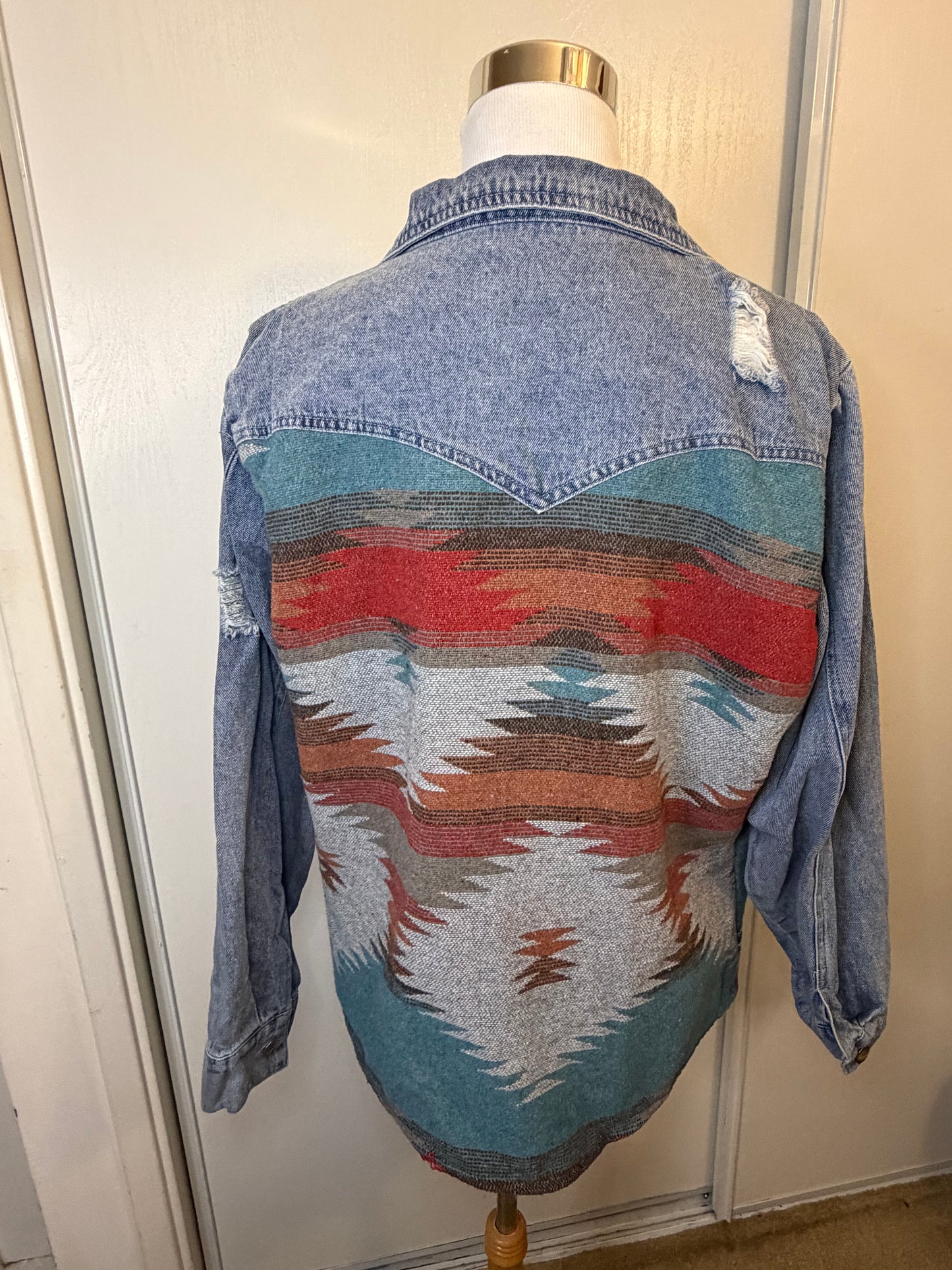 Amber Moon Revival: Southwestern Denim Shirt