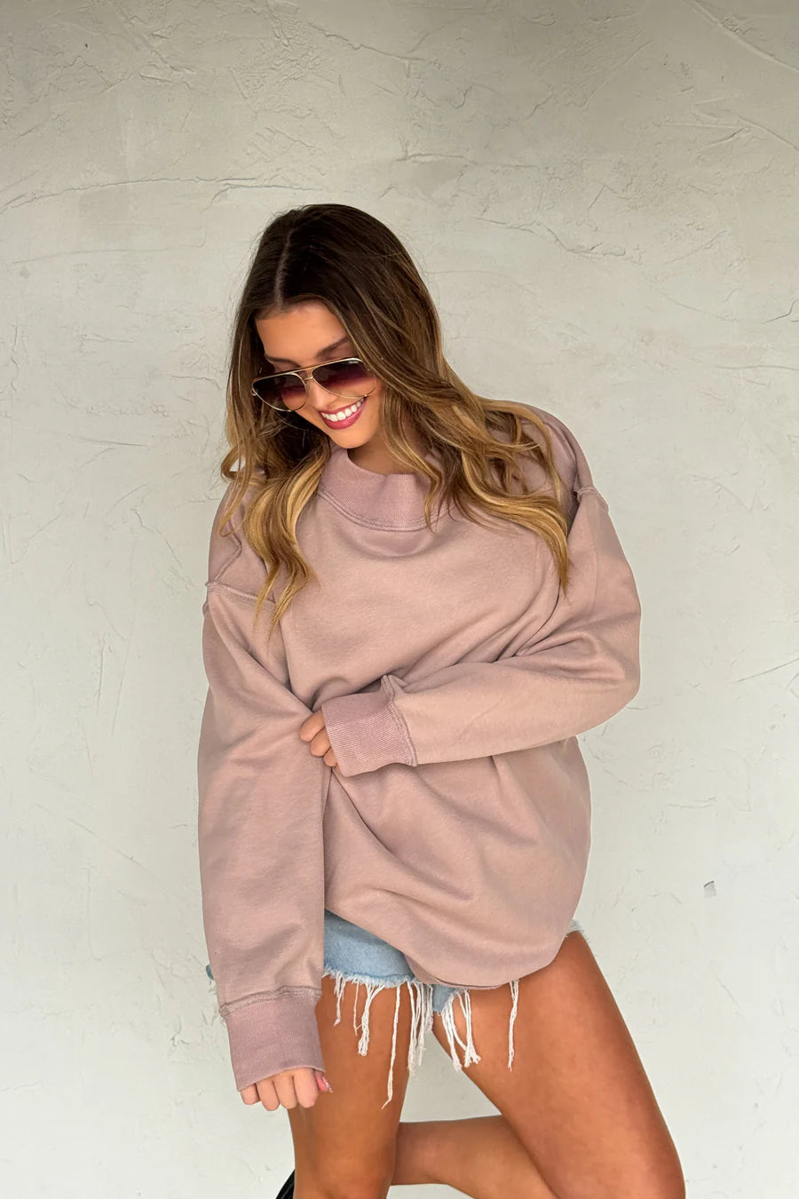 PREORDER: Spring Mock Neck Pocket Pullover