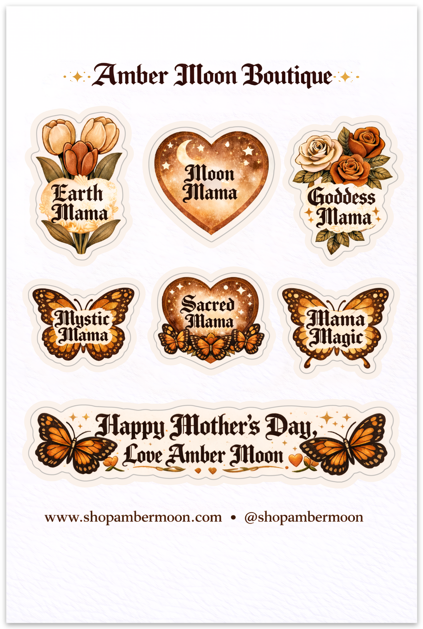 Amber Moon Boutique Mama Sticker Collection