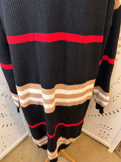 Amber Moon Revival: NWT Heavyweight Striped Colorblocked Long Cardigan Sweater