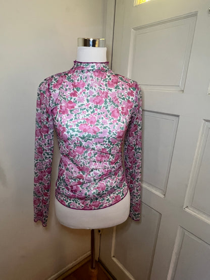 Amber Moon Revival: Mesh Floral Layering Top
