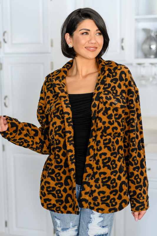 Amber Moon Revival: Leopard Fuzzy Shacket