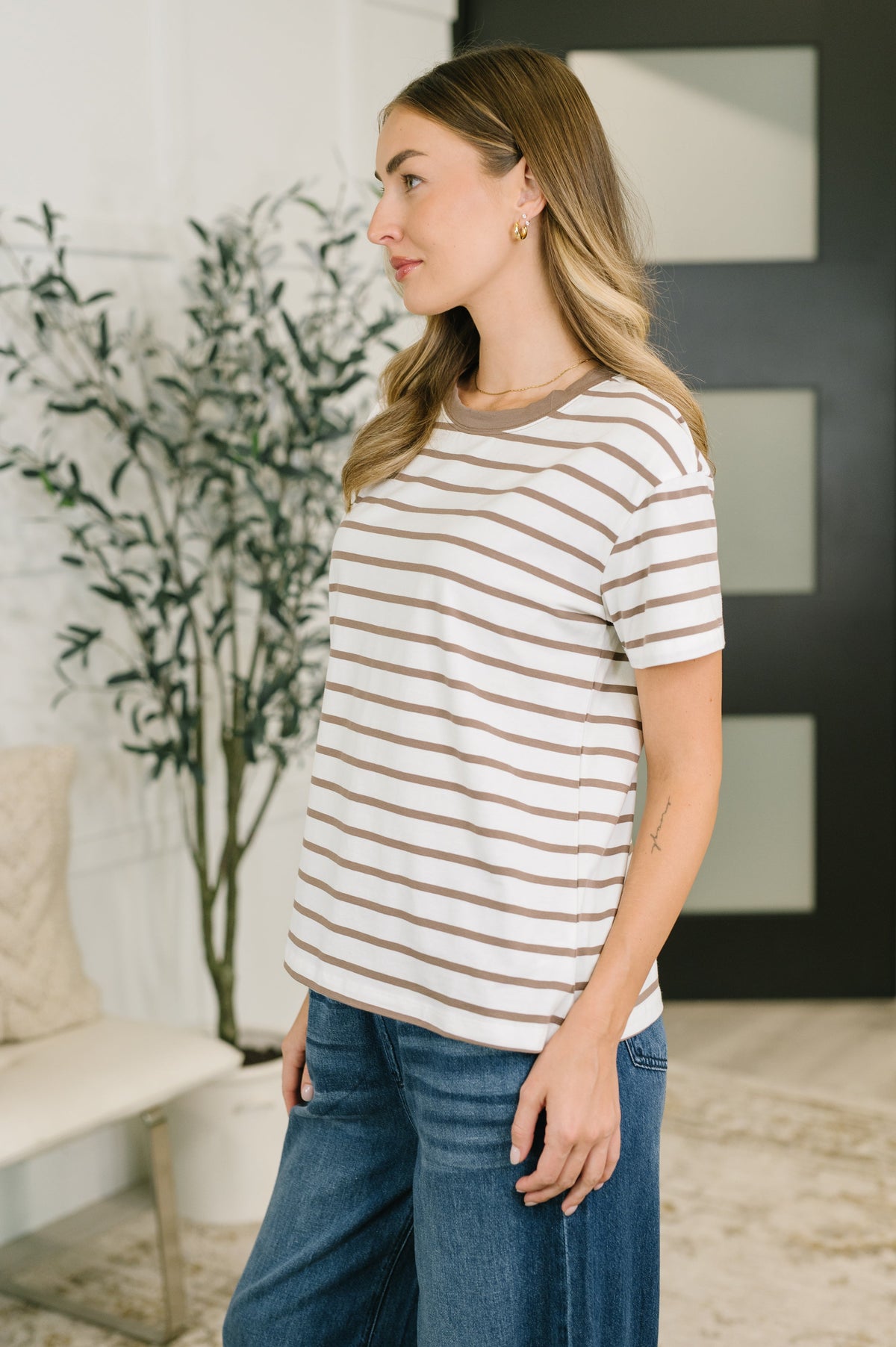 Striped Mocha Tee