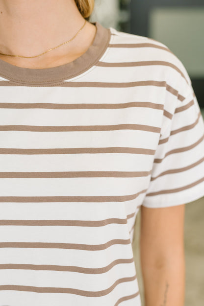 Striped Mocha Tee