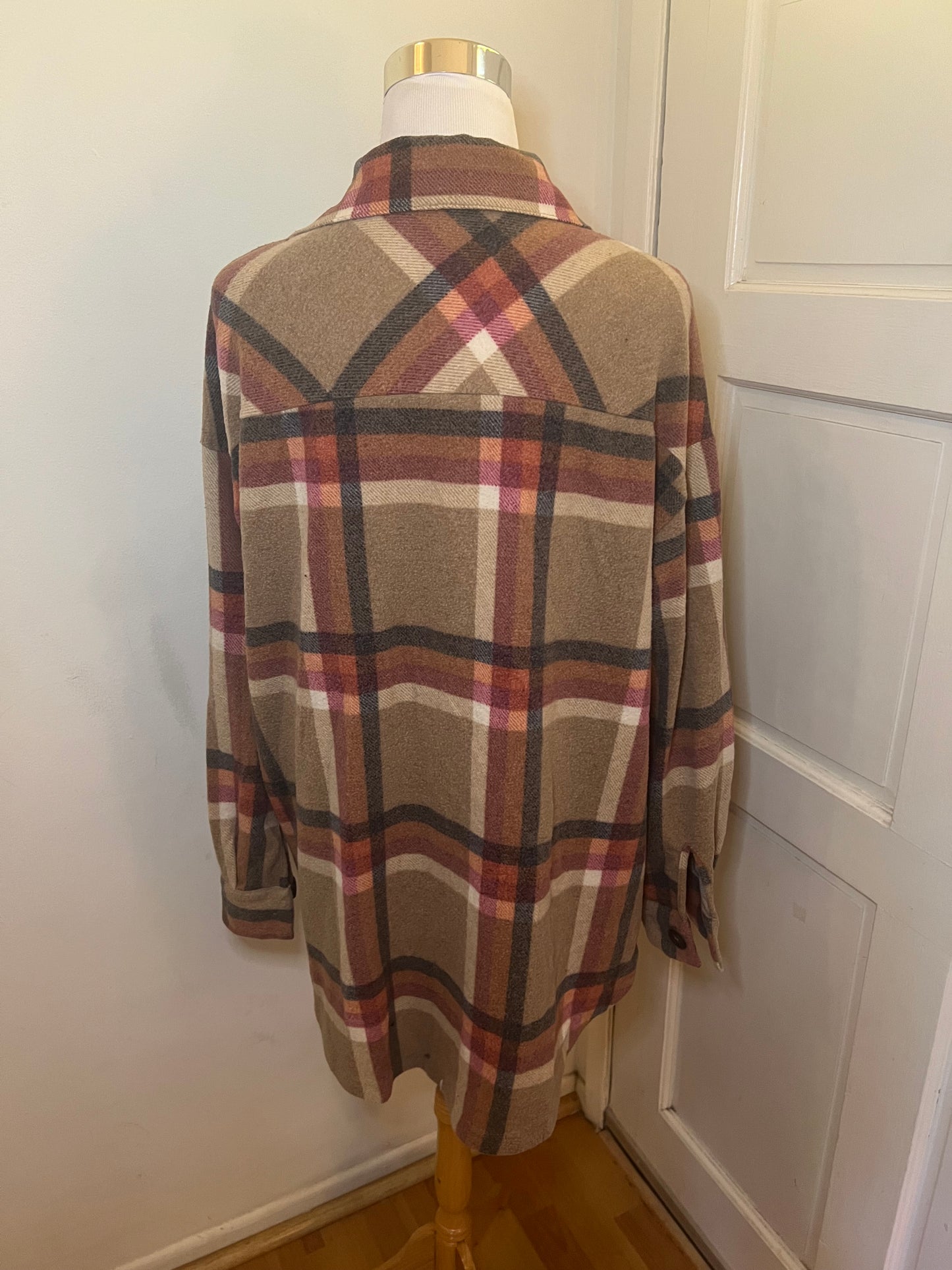 Amber Moon Revival: Rust and Tan Plaid Shacket