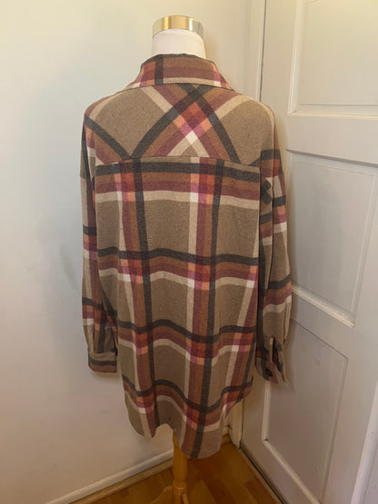 Amber Moon Revival: Rust and Tan Plaid Shacket
