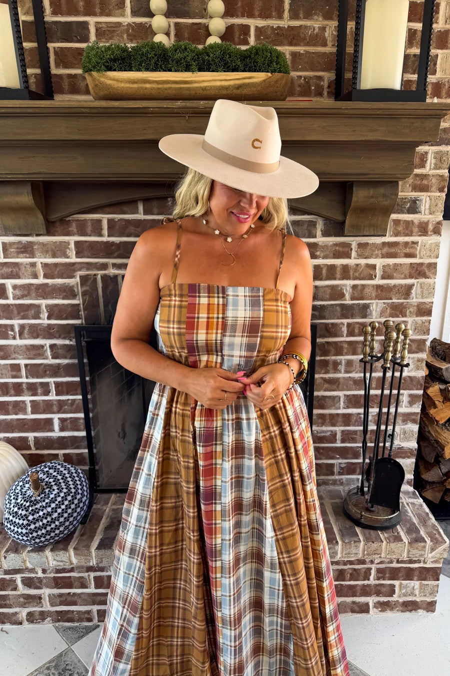 PREORDER: The Ashford Plaid Maxi Dress