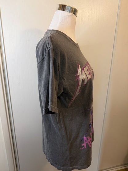 Amber Moon Revival: 100% Cotton Women's Grey/Purple Metallica "...And Justice For All" Tee
