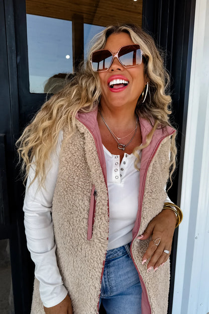 PREORDER: Reversible Sherpa Puffer Vest