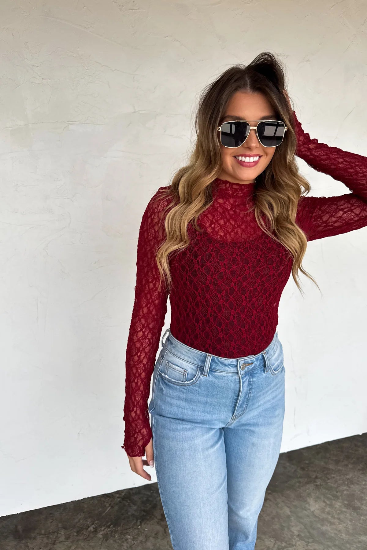 PREORDER: Jolie Lace Thumbhole Top
