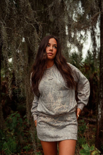 Amber Moon Revival: Tribe Kelley Brush Camo Crewneck Sweatshirt