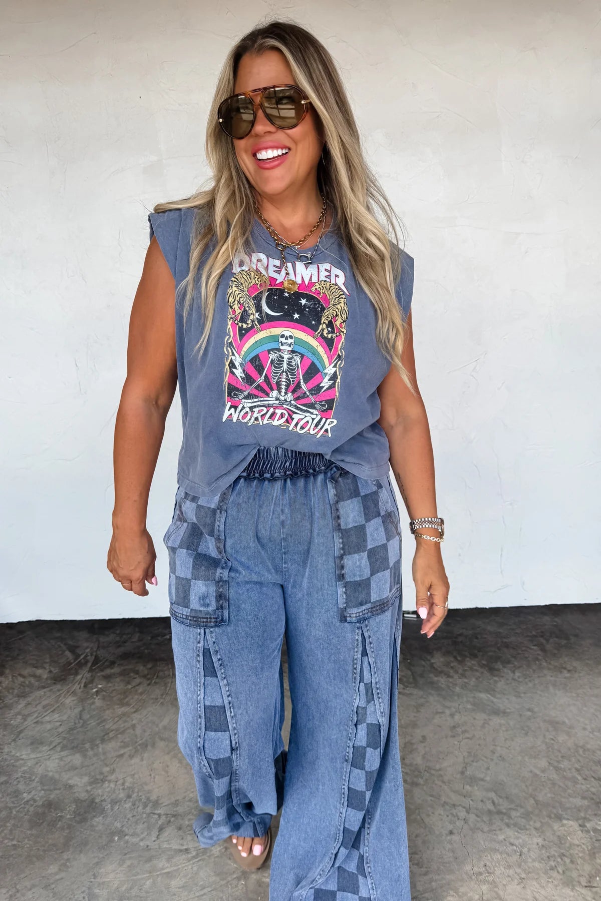 PREORDER: Groove on Checker Flare Pants