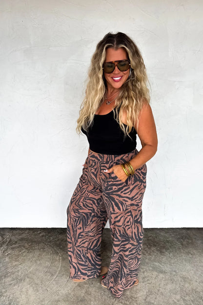 PREORDER: Zebra Haddie Wide Leg Pants