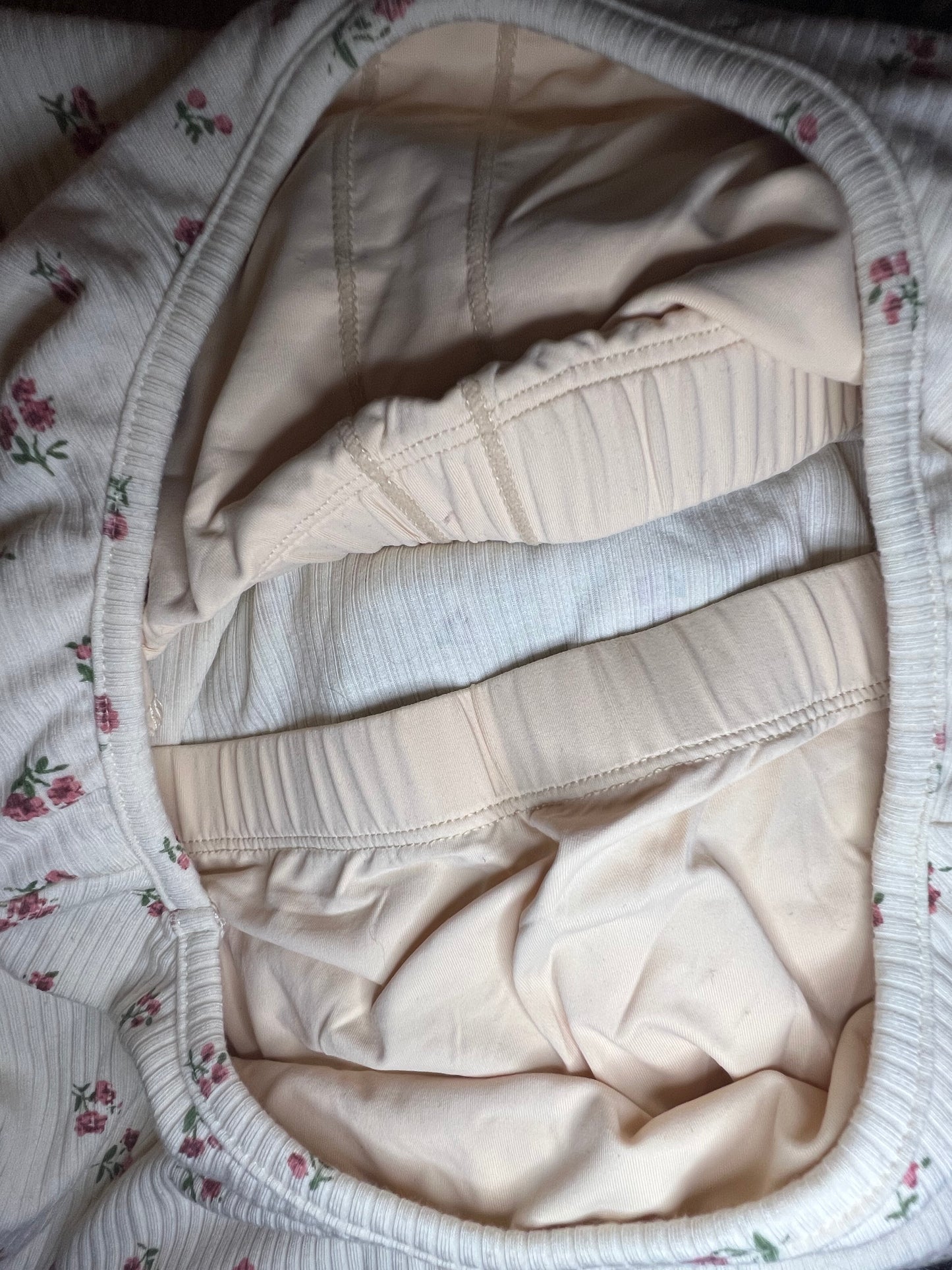 Amber Moon Revival: Built in Bra Pink Floral Thermal Top