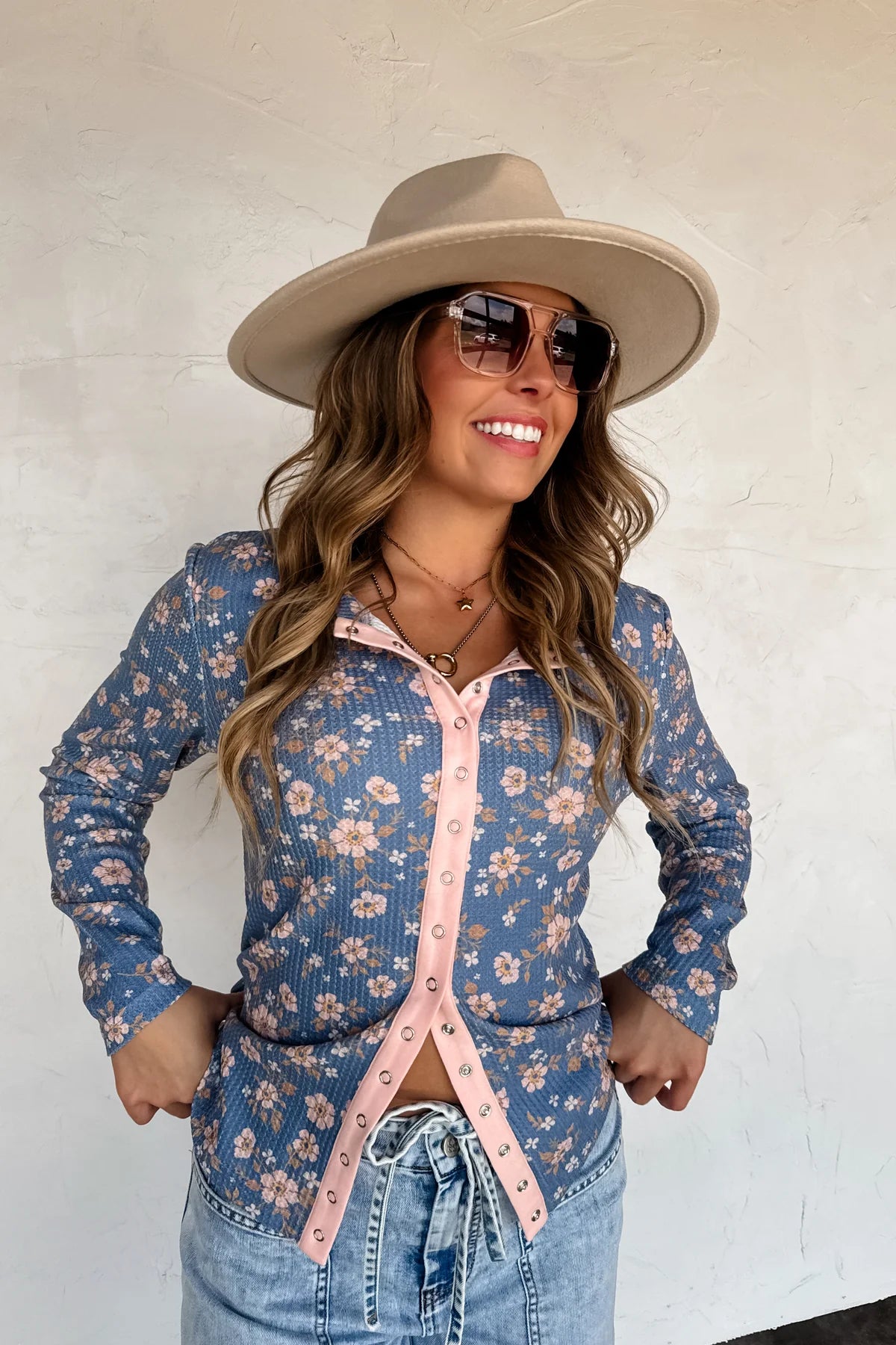 PREORDER: Kori Snap Button Waffle Top