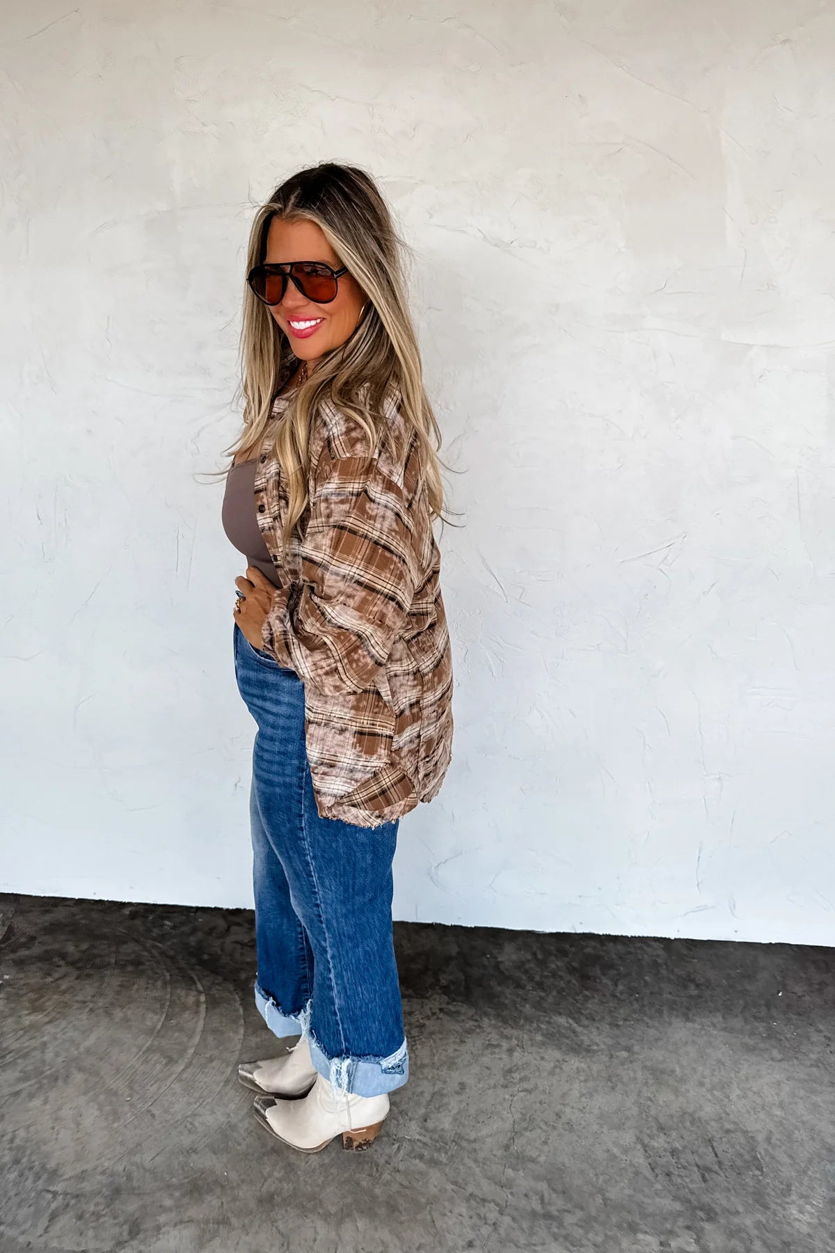 PREORDER: Juniper Bleached Plaid Top