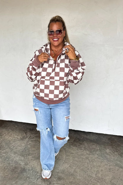 PREORDER: Camo & Checker Easy Does It Pullover
