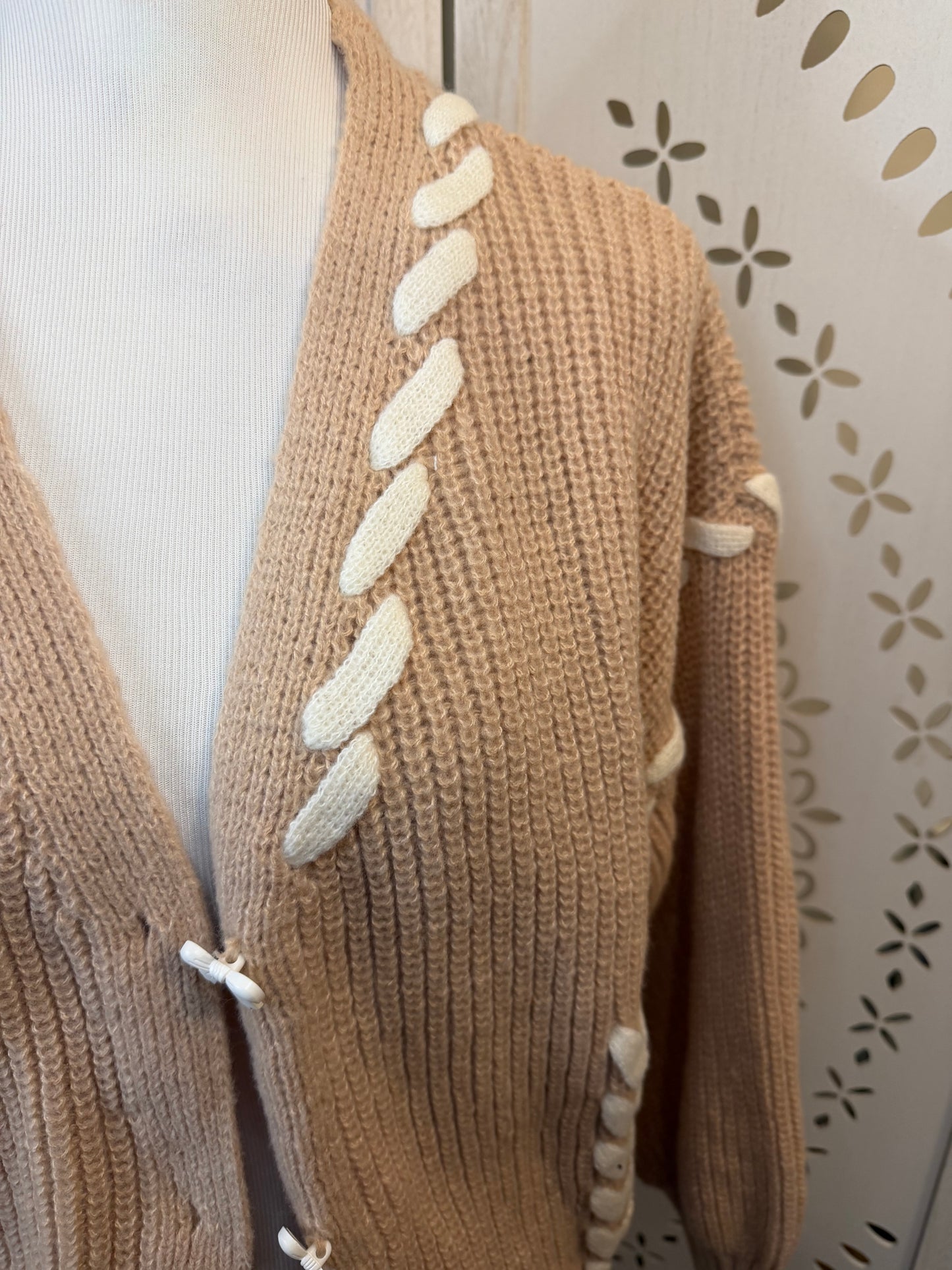 Amber Moon Revival: NWT Laced Bow Button Cardigan
