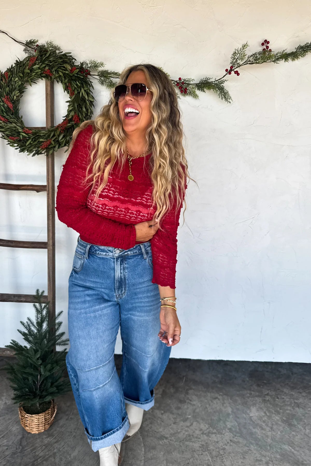 PREORDER: Long Sleeve Rosalie Lace Top