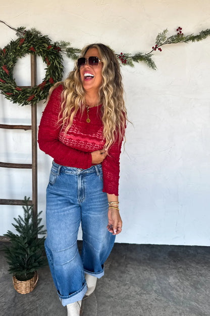 PREORDER: Long Sleeve Rosalie Lace Top