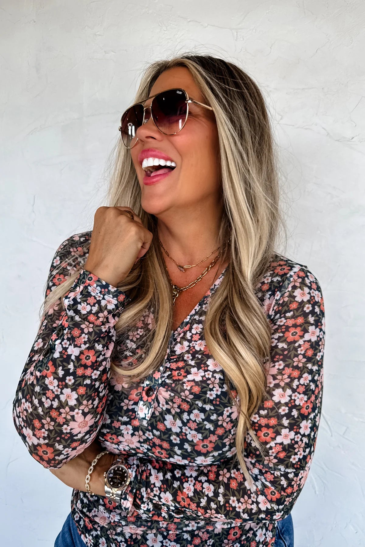 PREORDER: Annie V-Neck Mesh Top