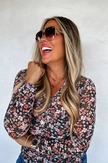 PREORDER: Annie V-Neck Mesh Top