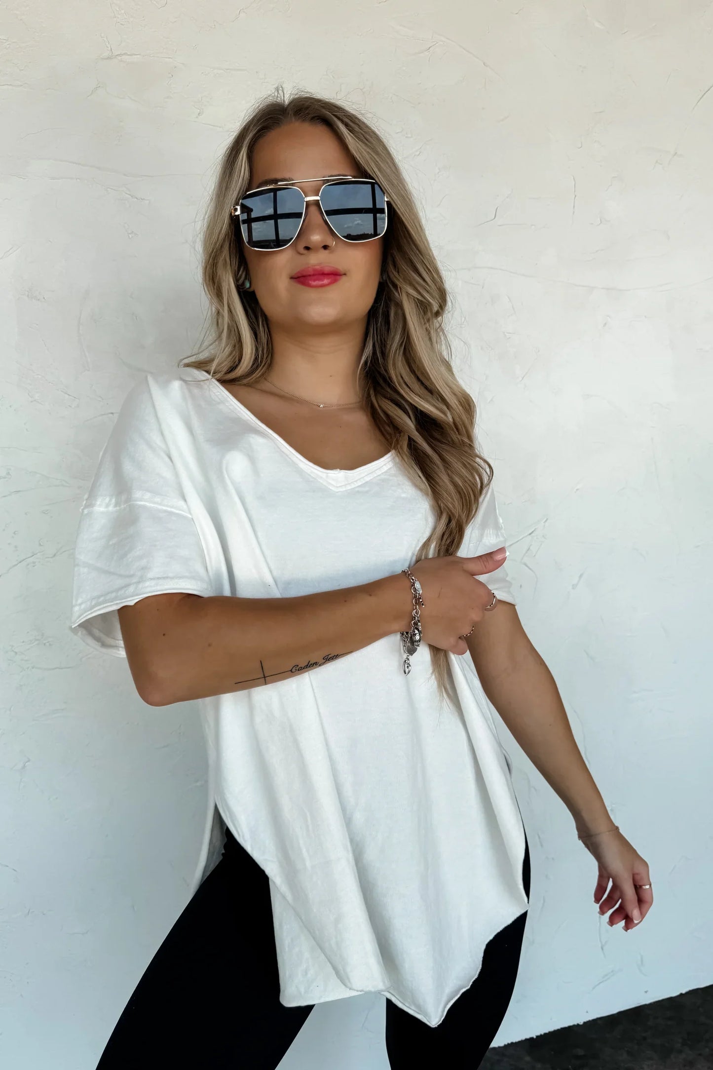 Camo V-Neck Boyfriend Tee