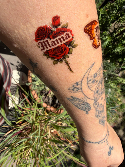 Amber Moon Boutique Rose Mama Temporary Tattoo