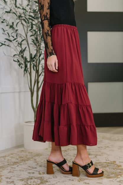 Burgundy Maxi Skirt