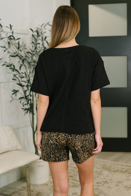 100% Cotton Boxy Tee in Black