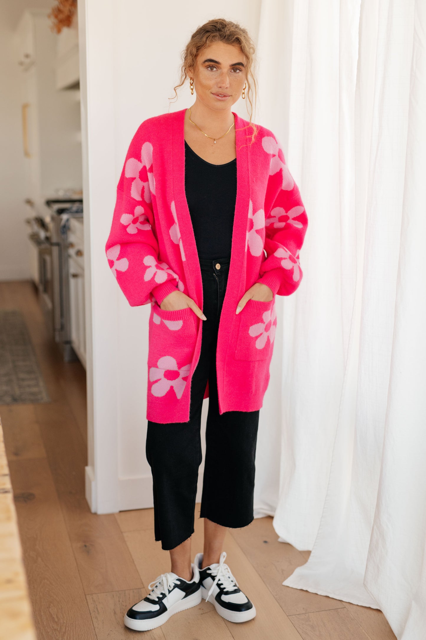 Floral Cardigan in Pink
