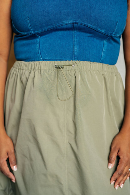 Olive Cargo Skirt