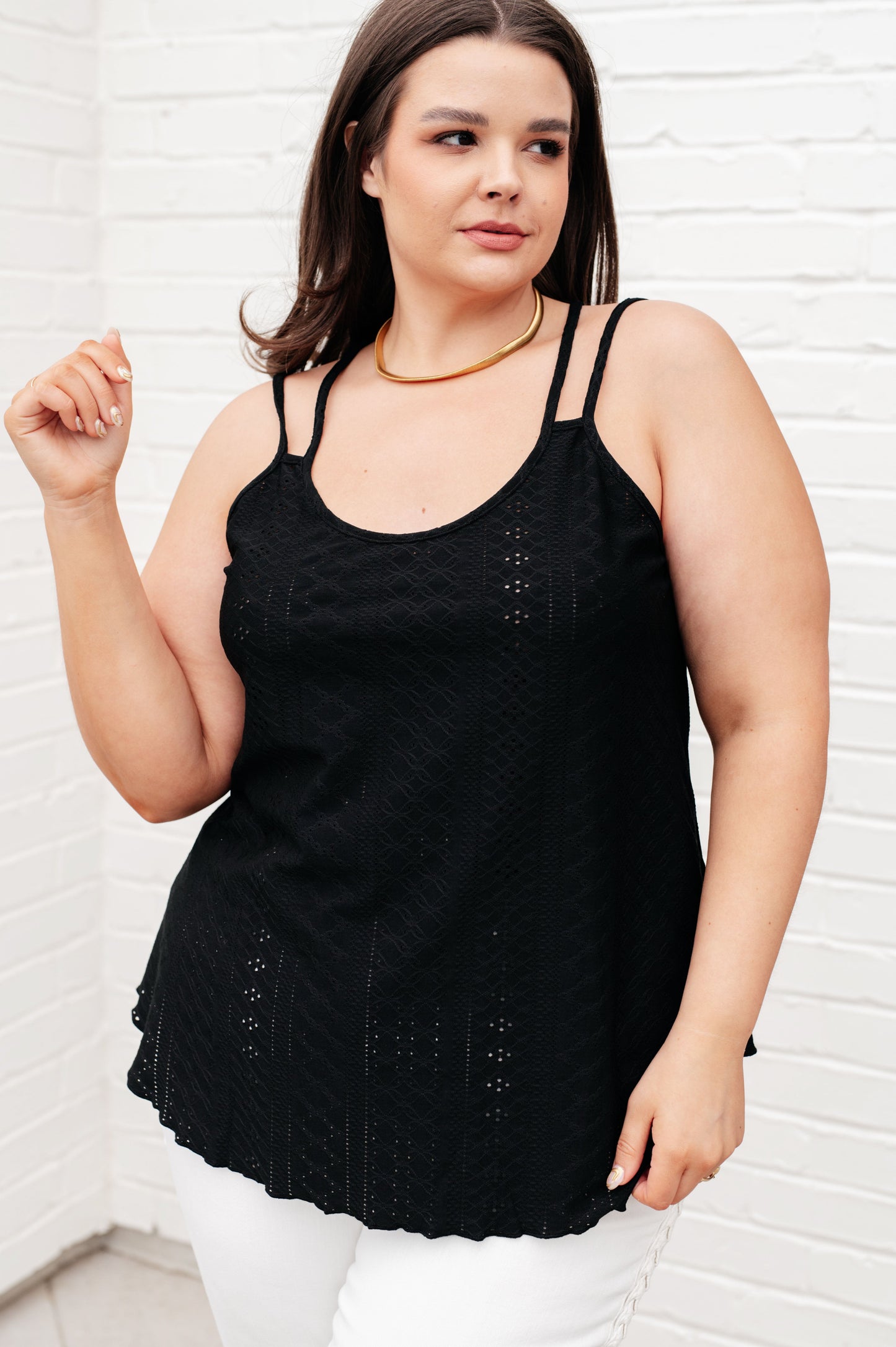 Eyelet Tank in Black