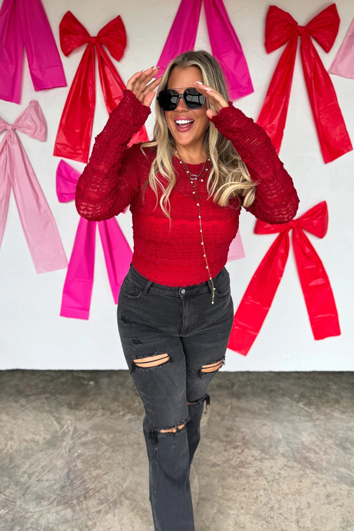 PREORDER: Long Sleeve Rosalie Lace Top