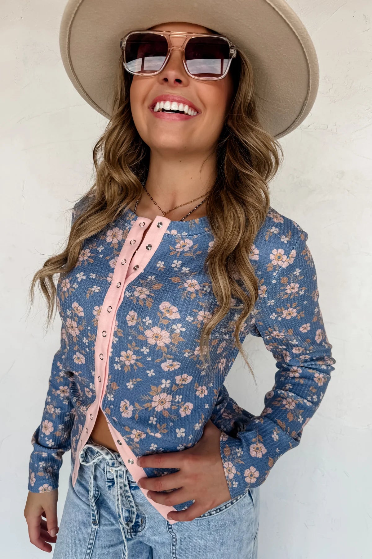 PREORDER: Kori Snap Button Waffle Top