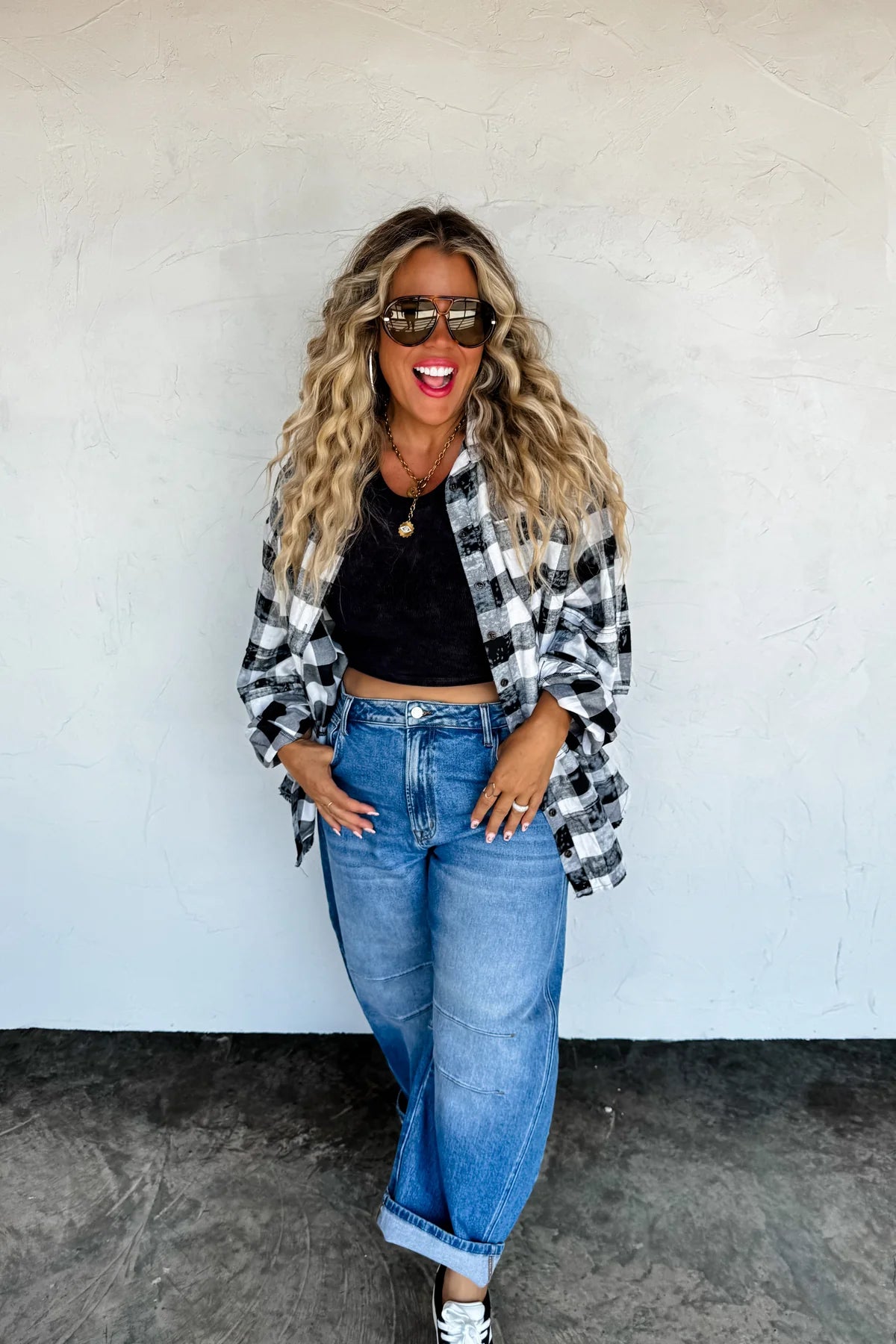 PREORDER: Juniper Bleached Plaid Top