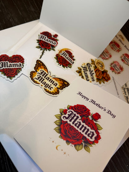 Amber Moon Rose Tattoo Mother’s Day Card
